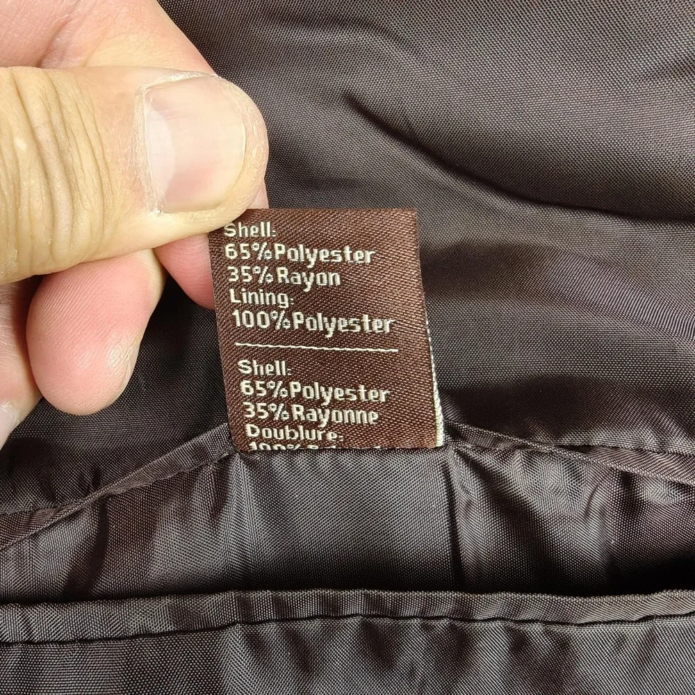 Oak Hill Blazer Mens‎ 54 Brown Plaid Polyester Rayon Sport Coat Jacket Tweed